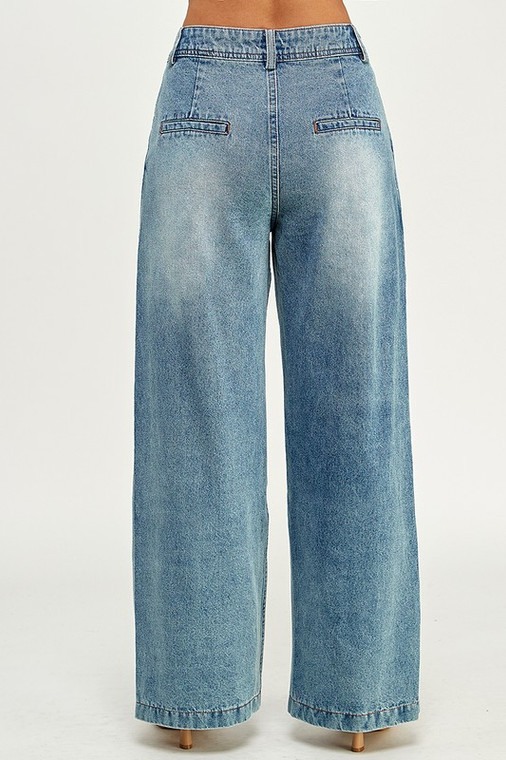 Wide hip huggers : jeans 