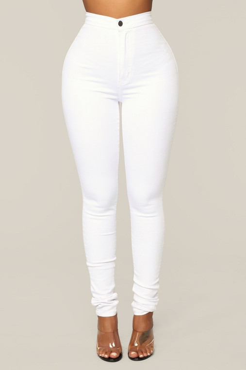 White classic high waist jeans 