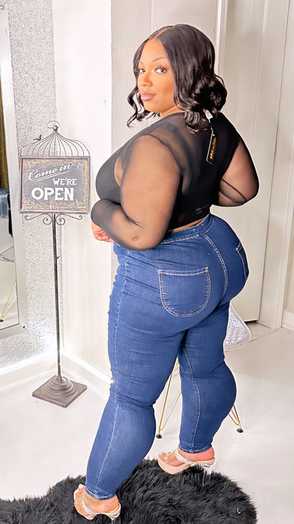 Classic dark denim plus size jeans 