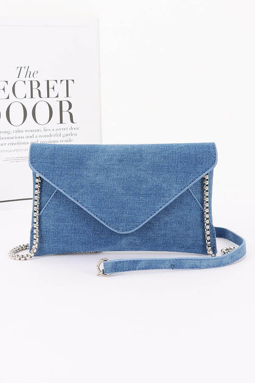Medium denim clutch :