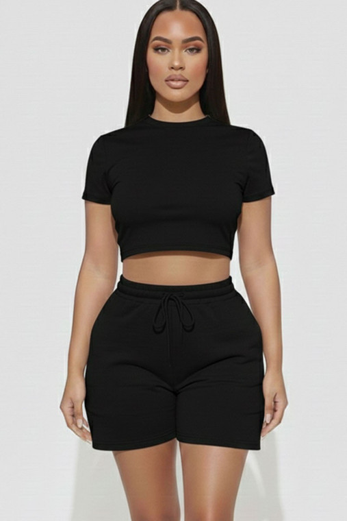 Comfy Crop tee set : black