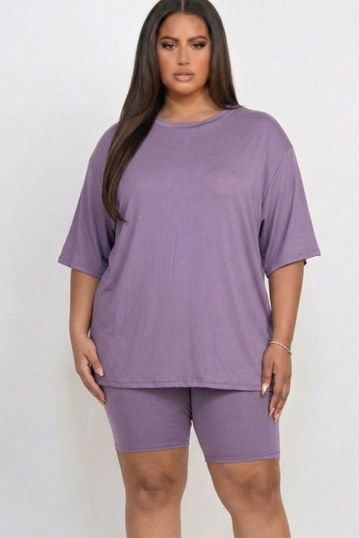 AmoriSkye round neck set : Grape plus size