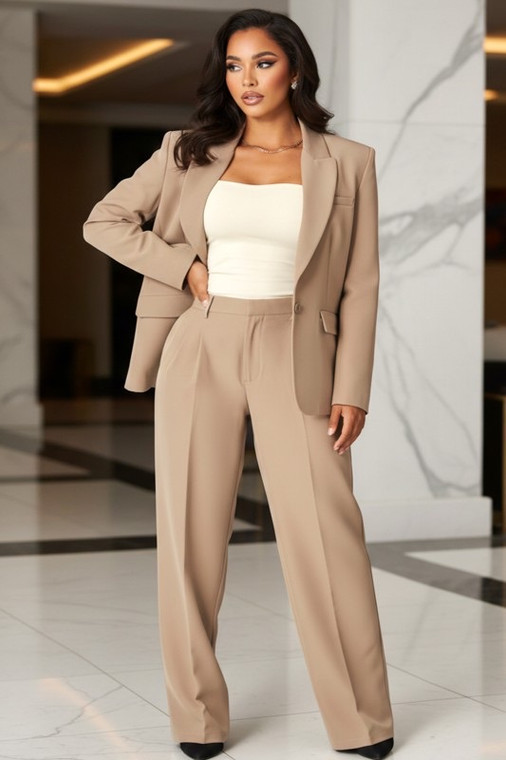Fun  and game till you show up in a suit : taupe color 