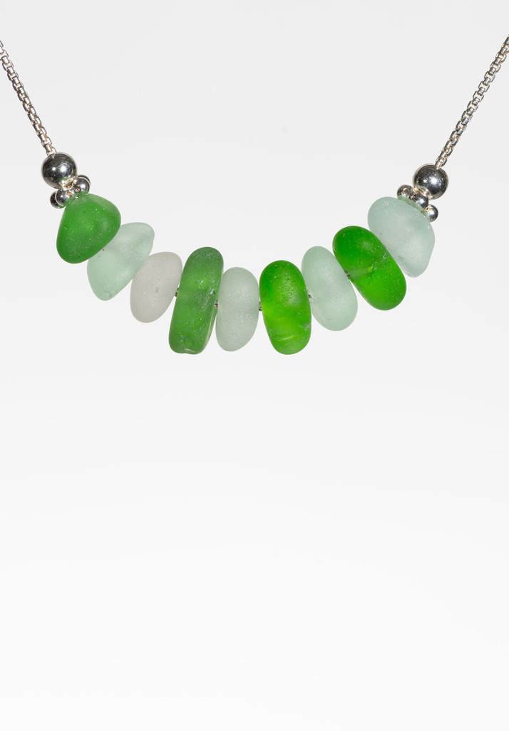 Green, Clear, and Seafoam Multi Stone Necklace
