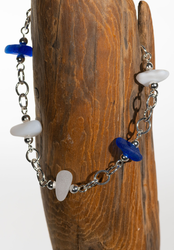 Blue & White Sea Strung Bracelet