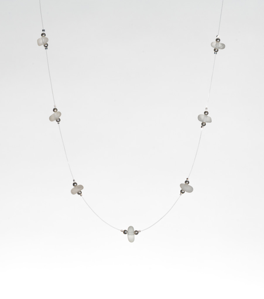 Classic Clear Floating Beach Glass Necklace