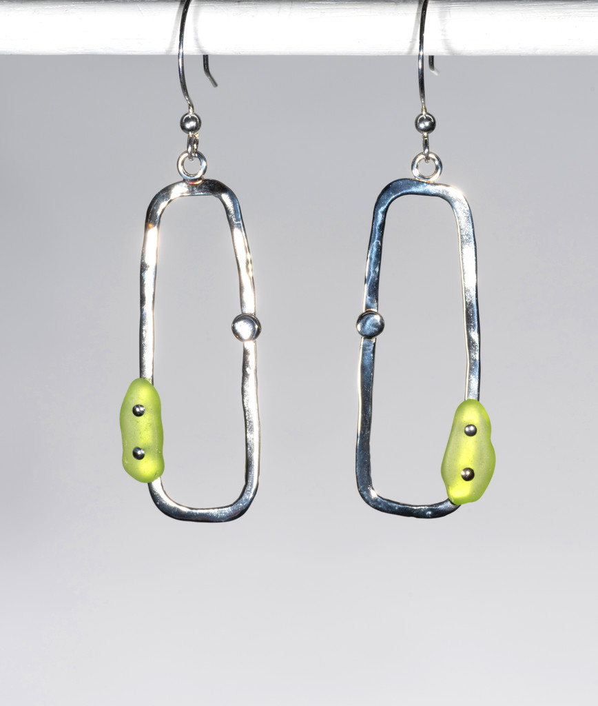Lime Geometric Earrings