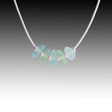 Seafoam & Aqua Beach Glass Strung Necklace