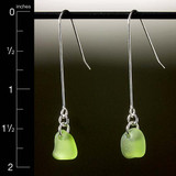 Lime Beach Glass French Wire Earrings
