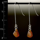 Brown Beach Glass French Wire Earrings
