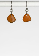 Small Brown FW Beach Glass Earrings