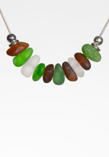 Earth Tone Multi Stone Sea Glass Necklace