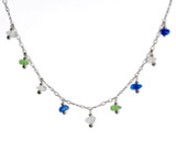 Lake Erie Blue, Green & Clear Dangle Necklace