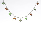 Erie Brown & Green Sterling Silver Dangle Necklace