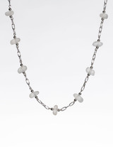 Clear Beach Glass Sterling Silver Necklace