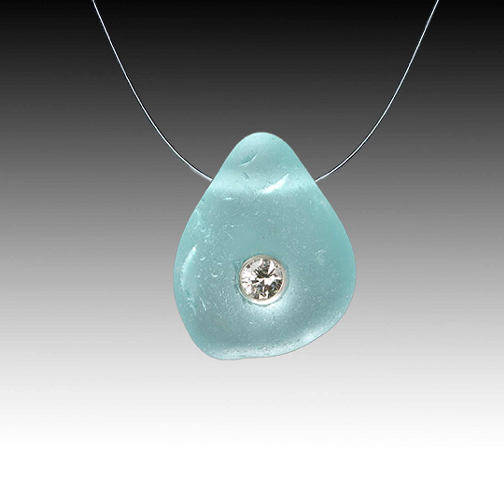 Aqua/ diamond illusion necklace - Relish, Inc. Store