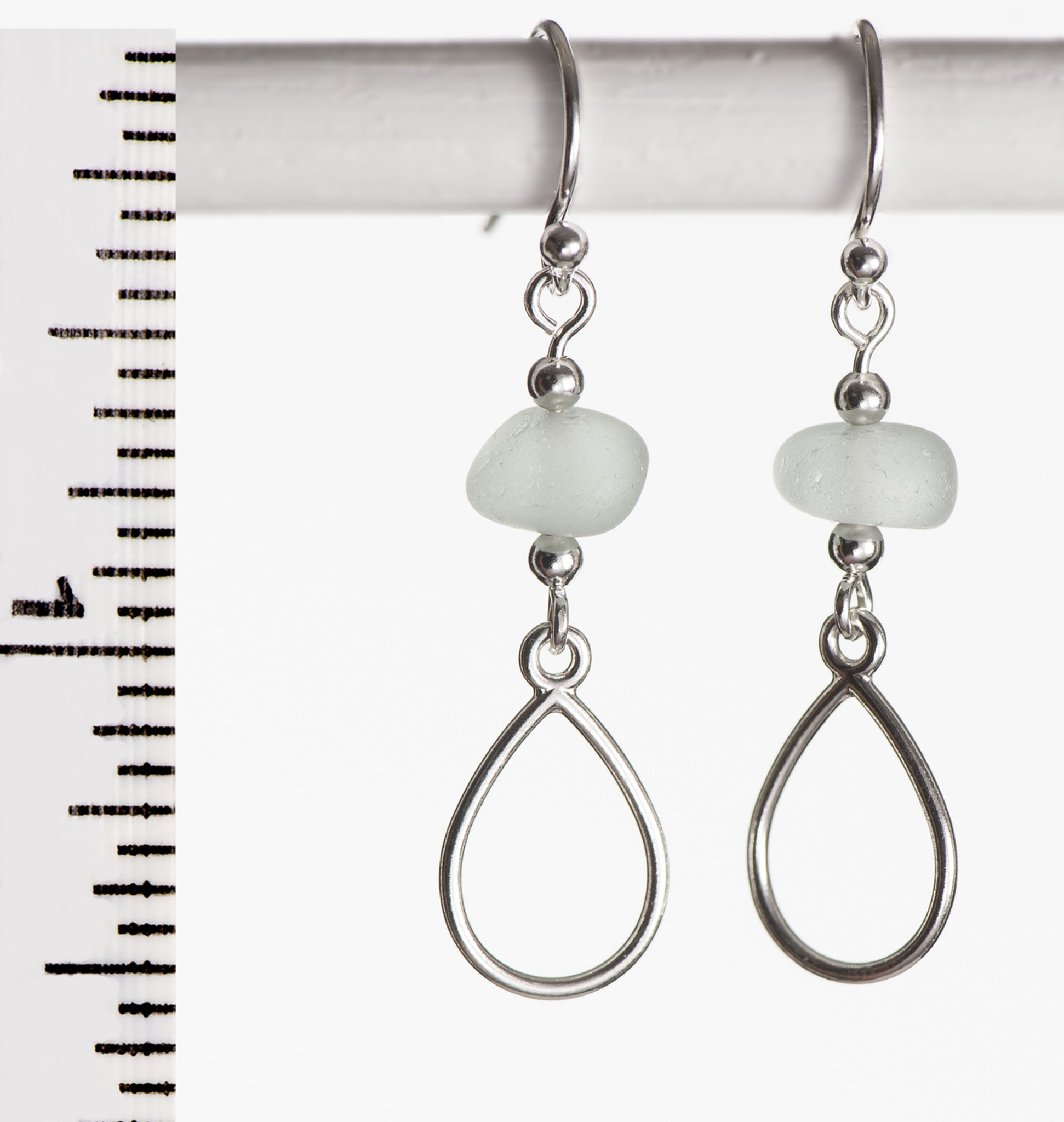 Clear Sea Glass French Wire Earrings - Relish, Inc. Store