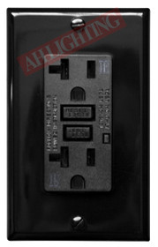 GFCI 20Amp Tamper Resistant UL943 w/ LED Black GFCI 20Amp Tamper Resistant UL943 w/ LED Black