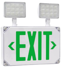 LED COMBO EXIT LIGHT WET LOCATION GREEN