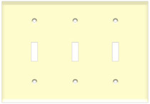 (WS3A) Toggle Switch Wall Plate 3-Gang Almond