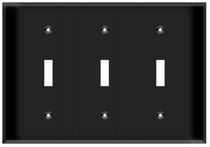 (WS3B) Toggle Switch Wall Plate 3-Gang Black