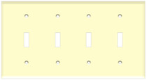 (WS4A) Toggle Switch Wall Plate 4-Gang Almond