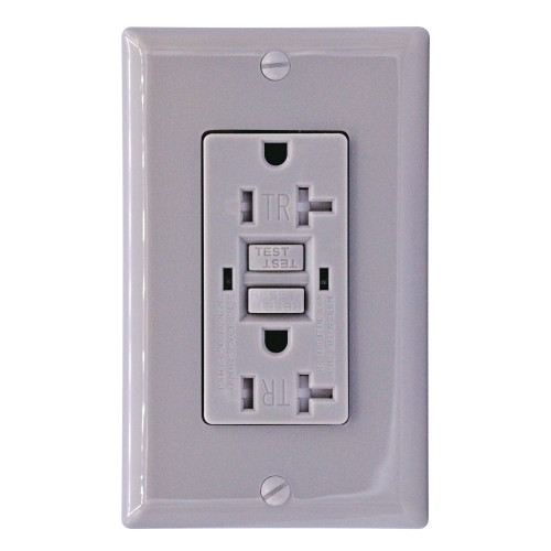 GFCI 20Amp Tamper Resistant UL943 w/ LED Gray GFCI 20Amp Tamper Resistant UL943 w/ LED Gray