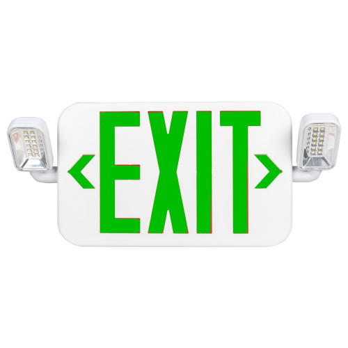 Combination Emergency & Exit Light Fire Resistant Green