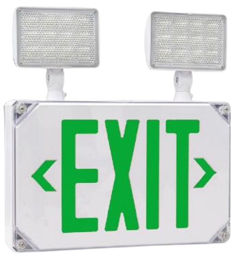 LED COMBO EXIT LIGHT WET LOCATION GREEN