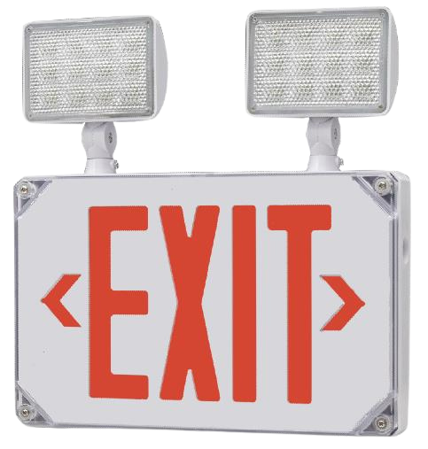 LED COMBO EXIT LIGHT WET LOCATION RED