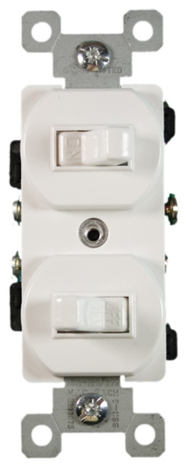 (SSW) Stack Switch Double Toggle 15A White
