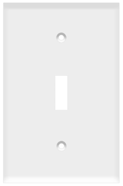 (WSW) Toggle Switch Wall Plate 1-Gang White