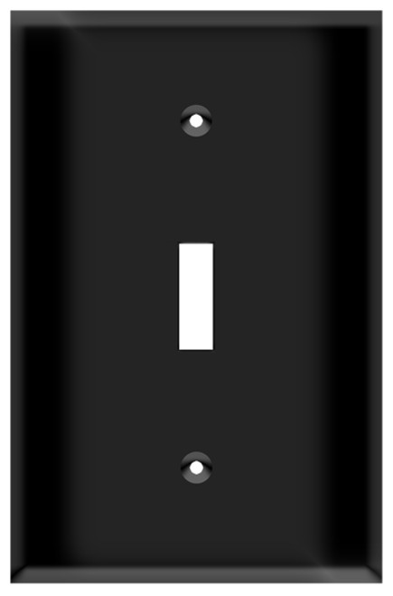 (WSB) Toggle Switch Wall Plate 1-Gang Black