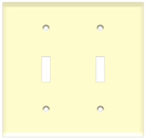 (WS2A) Toggle Switch Wall Plate 2-Gang Almond