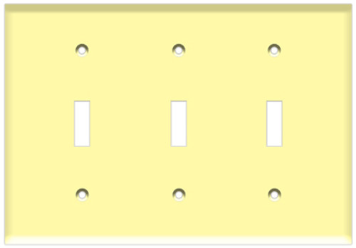 (WS3I) Toggle Switch Wall Plate 3-Gang Ivory