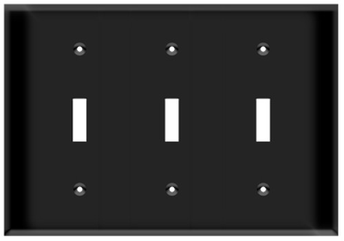 (WS3B) Toggle Switch Wall Plate 3-Gang Black