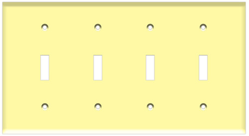 (WS4I) Toggle Switch Wall Plate 4-Gang Ivory
