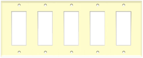 (WD5A) Decorative Wall Plate 5-Gang Almond