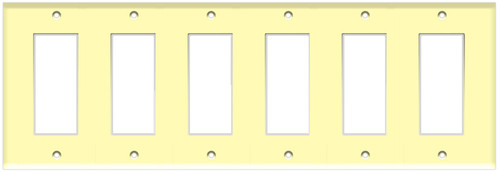 (WD6I) Decorative Wall Plate 6-Gang Ivory