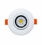 High-performance LED recessed gimbal downlight with integrated junction box, designed for modern residential and commercial lighting applications. This adjustable directional downlight features a clean white trim with a precision-engineered reflector and high-efficiency COB LED, delivering focused illumination ideal for accent and task lighting. The included metal junction box ensures easy installation and secure wiring, while the compact design allows for seamless integration into ceilings. Perfect for use in kitchens, living spaces, retail displays, galleries, and office environments requiring adjustable, energy-efficient lighting solutions.
