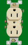 (RI) Standard Duplex Receptacle 15Amp Ivory