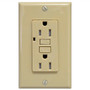 GFCI 15Amp Tamper Resistant UL943 w/ LED Ivory