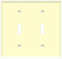 (WS2A) Toggle Switch Wall Plate 2-Gang Almond