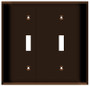 (WS2BRN) Toggle Switch Wall Plate 2-Gang Brown