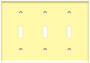 (WS3I) Toggle Switch Wall Plate 3-Gang Ivory