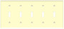 (WS5A) Toggle Switch Wall Plate 5-Gang Almond
