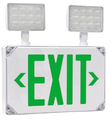 LED COMBO EXIT LIGHT WET LOCATION GREEN