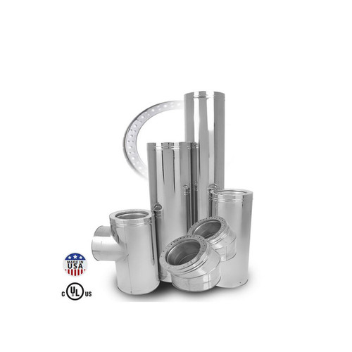 6" Ventis Class-A All Fuel Chimney 304L Stainless Steel 30-Degree Elbow Kit - VA-EL0630