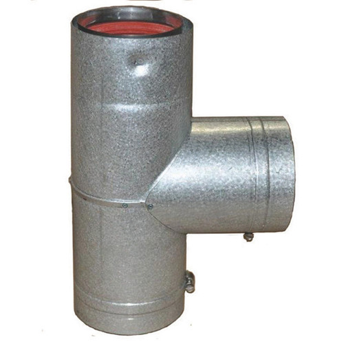 3" Ventis PelletVent Pipe 304L Inner/Galvanized Outer Tee with Cap 6-Pack - VP-T03-6