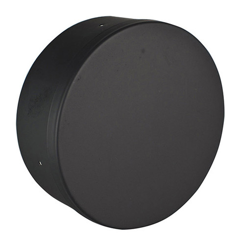 8" Ventis Single-Wall Black Stove Pipe 22-Gauge Cold-Rolled Steel - Wall Trim Collar - VSB08WTC